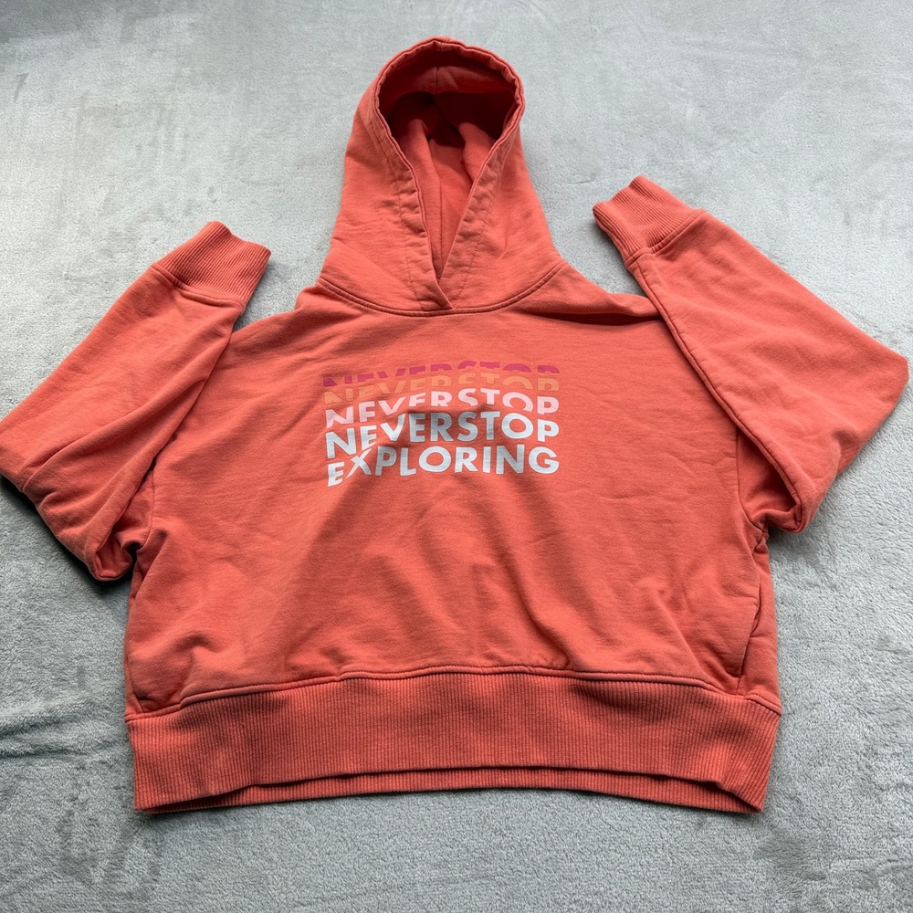 The North Face Hoodie Women M Orange Never Stop Exploring Crop Gorpcore Outdoor